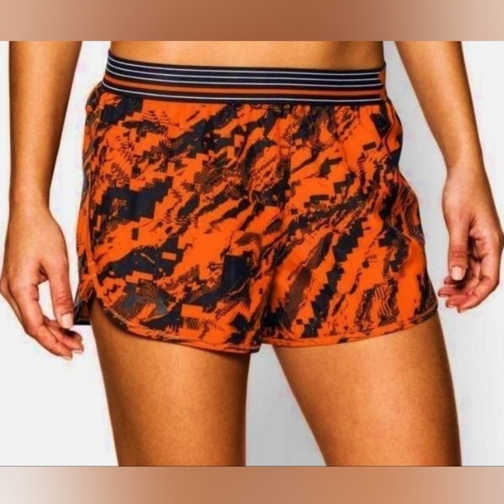 Under Armour Tough Mudder Heat Gear Orange and Black Shorts Medium